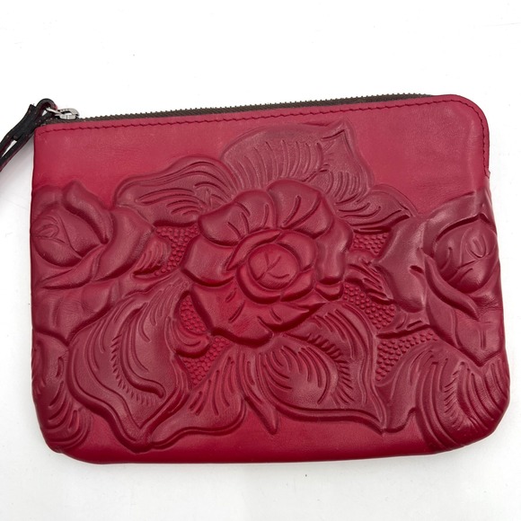 Patricia Nash Handbags - Patricia Nash Cassini‎ Wristlet Rose Red Tooled Leather Floral Western